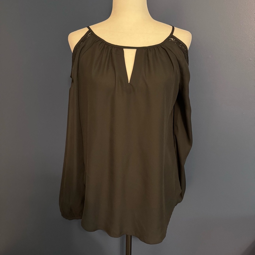 George Women's Dark Gray Cold Shoulder Blouse